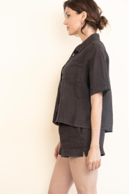 by-bar |  Linen blouse Mara | brown | Picture 7