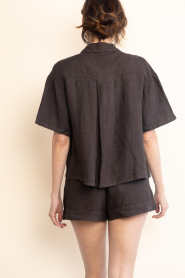 by-bar |  Linen blouse Mara | brown | Picture 8
