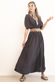 by-bar |  Viscose maxi dress Long | brown | Picture 3