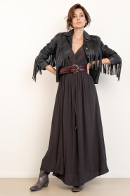 by-bar :  Viscose maxi dress Long | brown - img2