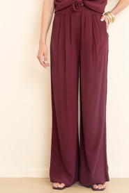 by-bar |  Viscose wide leg trousers Benji | burgundy | Picture 4