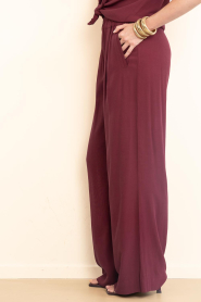 by-bar |  Viscose wide leg trousers Benji | burgundy | Picture 5