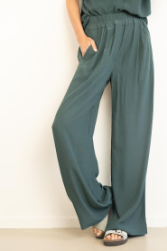 by-bar |  Viscose wide leg trousers Benji | green | Picture 5