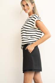by-bar |  Cotton shirt with stripes Tobi | black | Picture 7