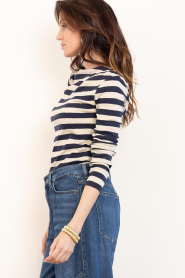 by-bar |  Striped longsleeve with boat neck Leya | blue | Picture 7