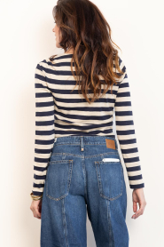 by-bar |  Striped longsleeve with boat neck Leya | blue | Picture 8