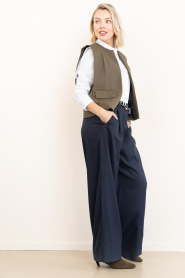 by-bar :  Wide leg pinstripe trousers Frida | blauw - img4