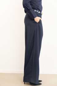 by-bar :  Wide leg pinstripe trousers Frida | blauw - img6