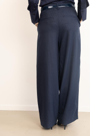 by-bar :  Wide leg pinstripe trousers Frida | blauw - img7