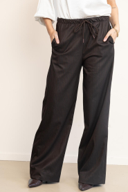by-bar :  Wide leg pinstripe pants Pelle | brown - img4