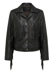 Alter Ego |  Leather fringe jacket Charlie | bruin | Picture 1