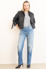 Alter Ego |  Leather fringe jacket Charlie | bruin | Picture 4