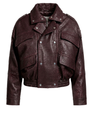 Alter Ego |  Leather biker jacket Holly | burgundy | Picture 1