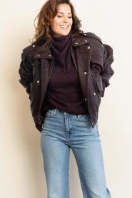 Alter Ego |  Leather biker jacket Holly | burgundy | Picture 4