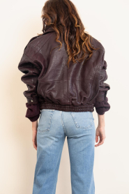 Alter Ego |  Leather biker jacket Holly | burgundy | Picture 8