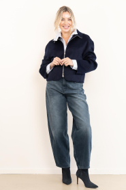 Alter Ego |  Double face wool jacket Gianna | blue | Picture 4