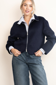 Alter Ego |  Double face wool jacket Gianna | blue | Picture 10