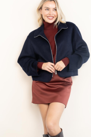 Alter Ego |  Double face wool jacket Gianna | blue | Picture 2