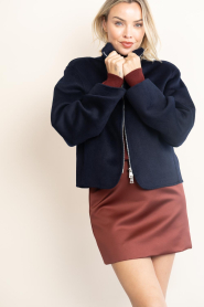 Alter Ego |  Double face wool jacket Gianna | blue | Picture 5