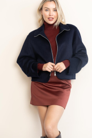 Alter Ego |  Double face wool jacket Gianna | blue | Picture 6