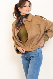 Alter Ego |  Double face wool bomber Meghan | tabacco | Picture 4