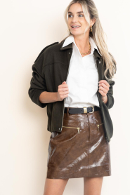 Alter Ego |  Double face wool bomber Meghan | dark green | Picture 5