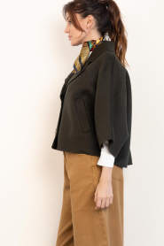 Alter Ego |  Double face wool cape Celin | dark green | Picture 7