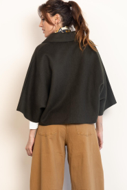 Alter Ego |  Double face wool cape Celin | dark green | Picture 8