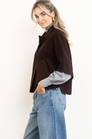 Alter Ego :  Suède poncho jacket Lena | brown  - img8