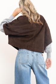Alter Ego :  Suède poncho jacket Lena | brown  - img9