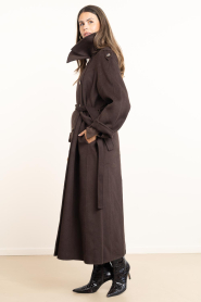 Alter Ego |  Wool coat with belt Cara | brown | Picture 6