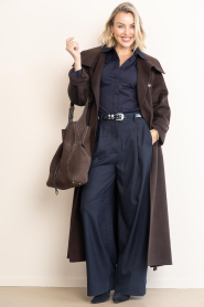 Alter Ego |  Wool coat with belt Cara | brown | Picture 2