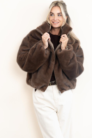 Alter Ego |  Reversible faux fur bomber Ally | dark brown | Picture 2