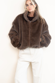Alter Ego |  Reversible faux fur bomber Ally | dark brown | Picture 6