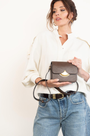 Sessun |  Leather print bag Mimo | brown | Picture 2