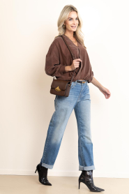 Sessun |  Leather printed bag Mimo | brown | Picture 3