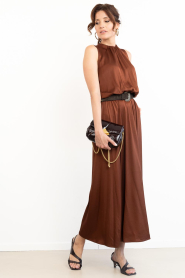 Sessun :  Quilted leather crossbody bag Puffy | brown - img4