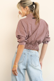 Haute L'Amitié |  Checkered blouse Musa | burgundy | Picture 7