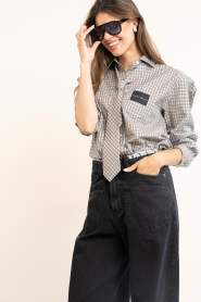 Haute L'Amitié :  Checkered blouse Chess | beige - img4