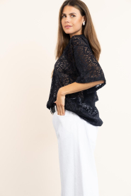 Haute L'Amitié |  Lace boxy t-shirt Summer | black | Picture 6