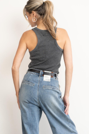 Haute L'Amitié |  Ribbed singlet strass | grey | Picture 8