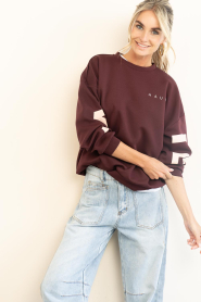 Haute L'Amitié :  Sweater with logo Maxi | burgundy - img2