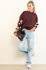 Haute L'Amitié :  Sweater with logo Maxi | burgundy - img3