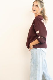 Haute L'Amitié :  Sweater with logo Maxi | burgundy - img7