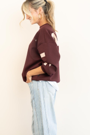 Haute L'Amitié :  Sweater with logo Maxi | burgundy - img8
