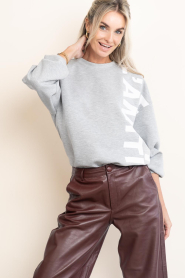 Haute L'Amitié :  Sweater with logo Maxi | grey - img2