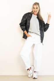Haute L'Amitié :  Faux leather bomber jacket Rizz | black - img4
