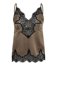 Haute L'Amitié |  Satin top with lace Vivienne | green