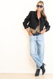 Haute L'Amitié |  Satin top with lace Vivienne | green | Picture 3