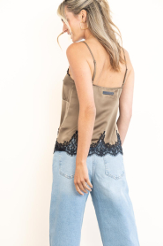Haute L'Amitié |  Satin top with lace Vivienne | green | Picture 8